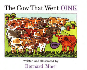 The Cow That Went OInk book cover - link to story resources page